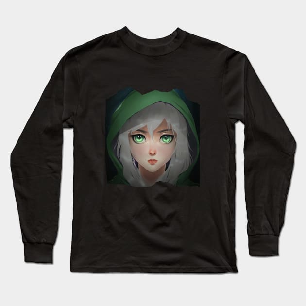 girl with green eyes Long Sleeve T-Shirt by Kasza89